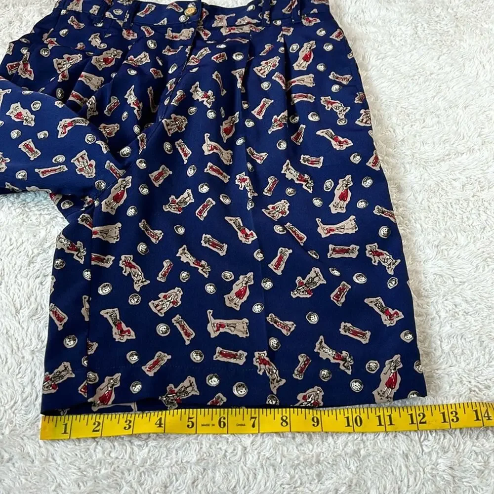Line Up For Sport high waist‎ golf print shorts, size 6 small